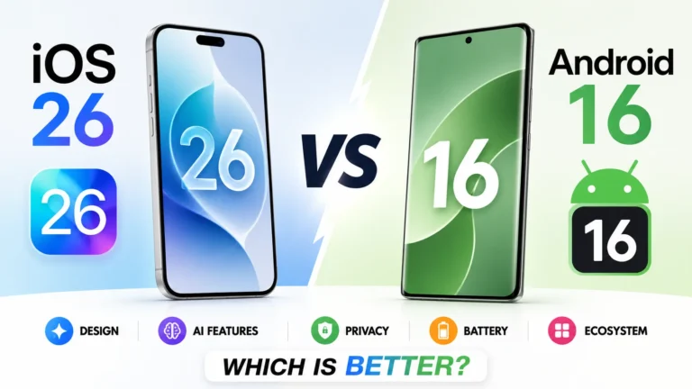 iOS26 vs android 16 comparision of two OS