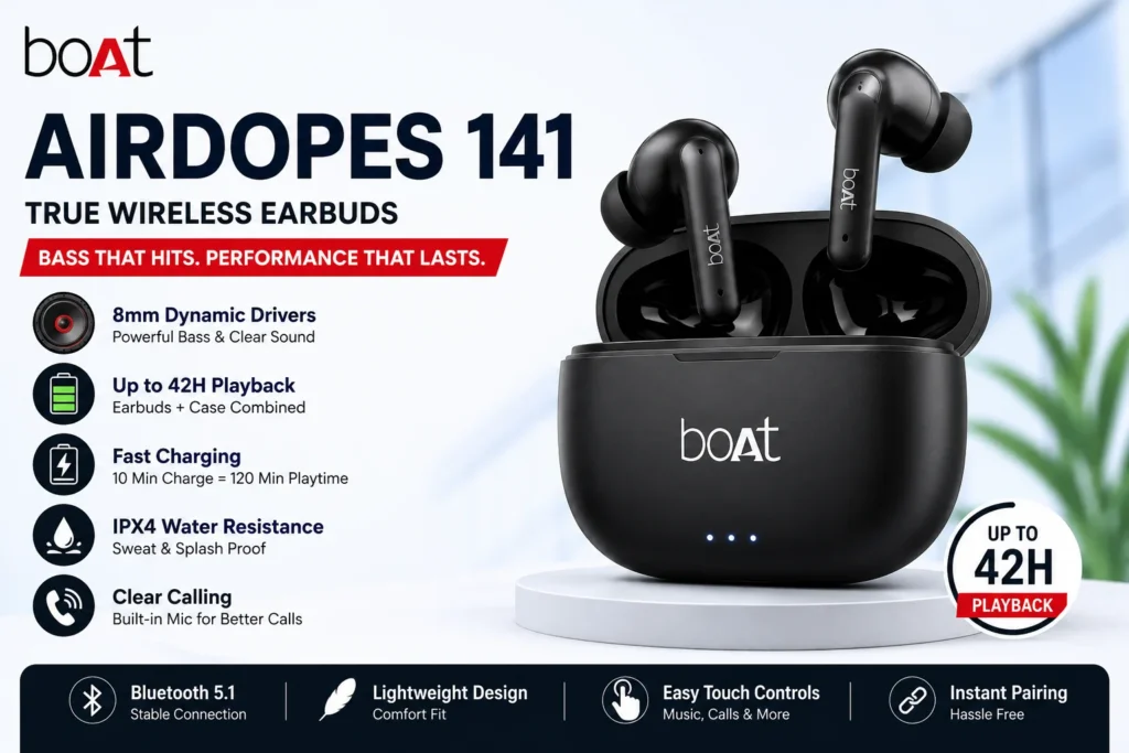 Earbuds boat Airdopes 141