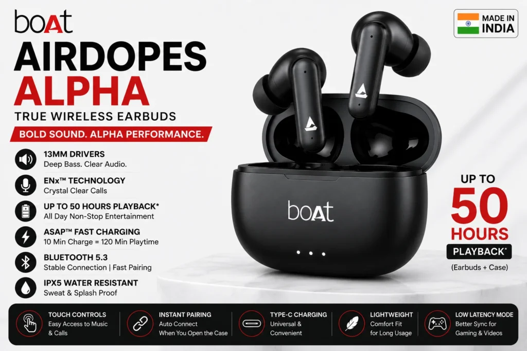 boat earbuds airdopes alpha